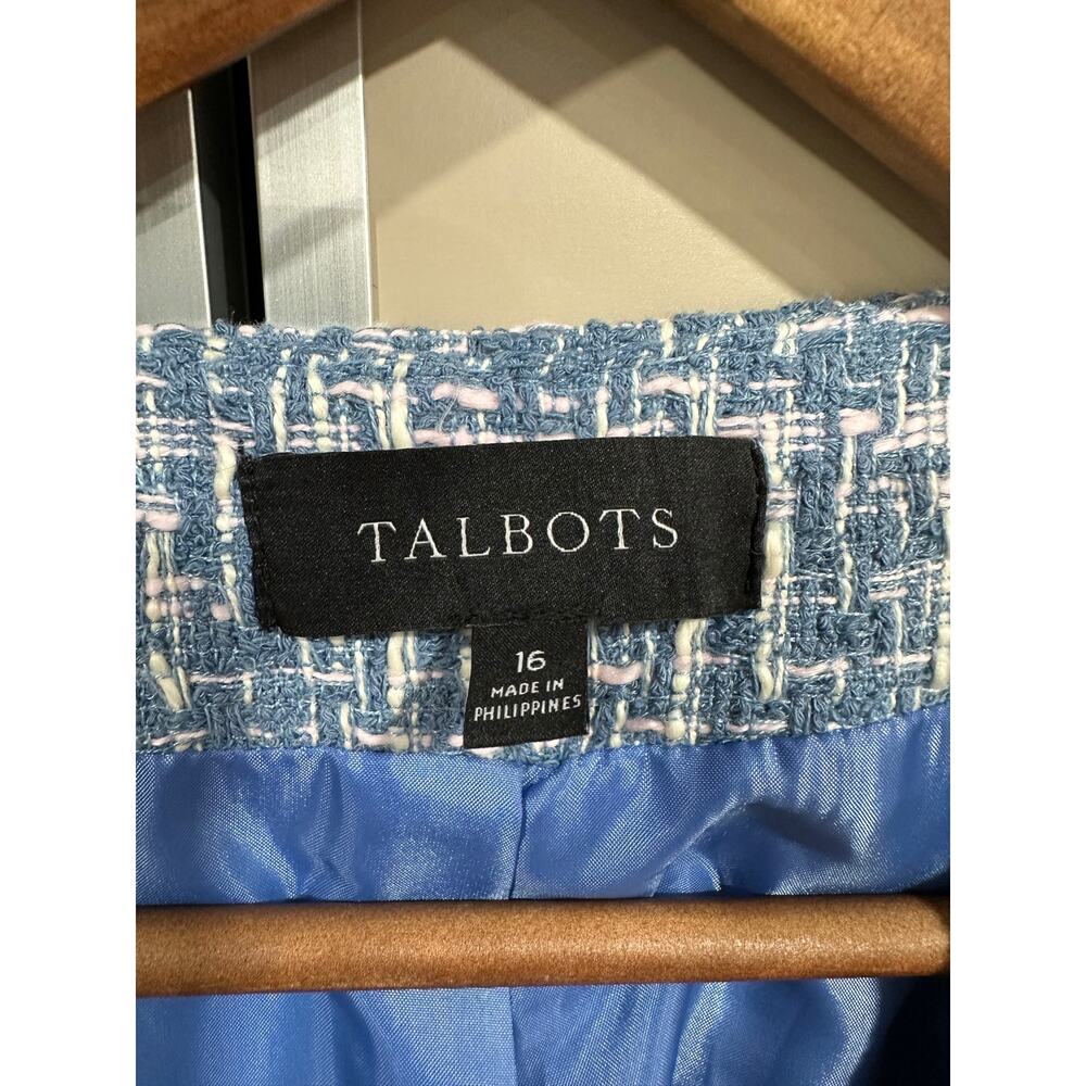 Talbots Blue Tweed Button-Front Blazer - Picture 5 of 10